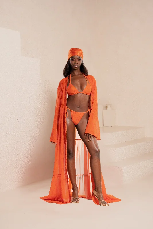 IZA ORANGE LONG SLEEVE CHIFFON KIMONO