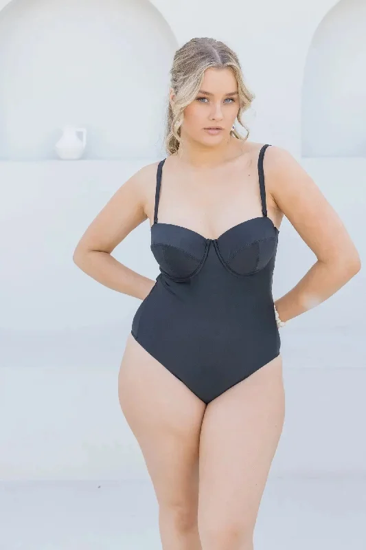 Black Balconette One Piece