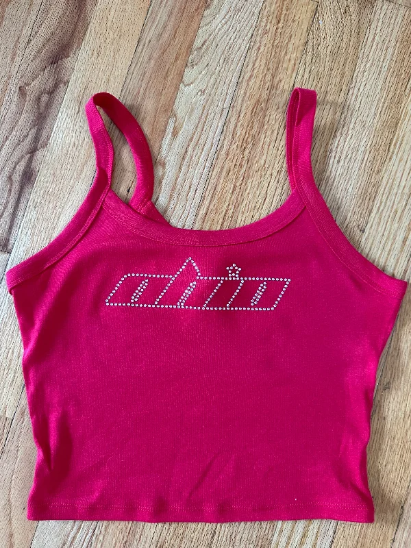 Ohio Rhinestone Thin Strap Tank