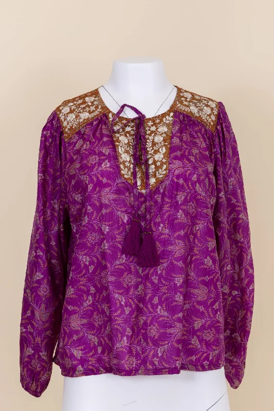 Lolita Embroidered Silk Blouse S - 049