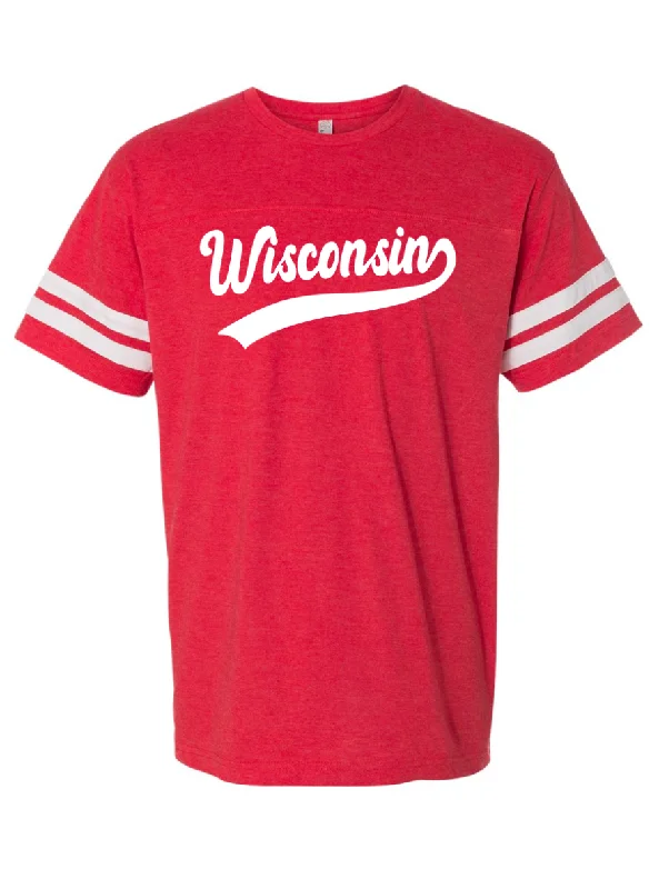 Wisconsin Swoosh Football Tee