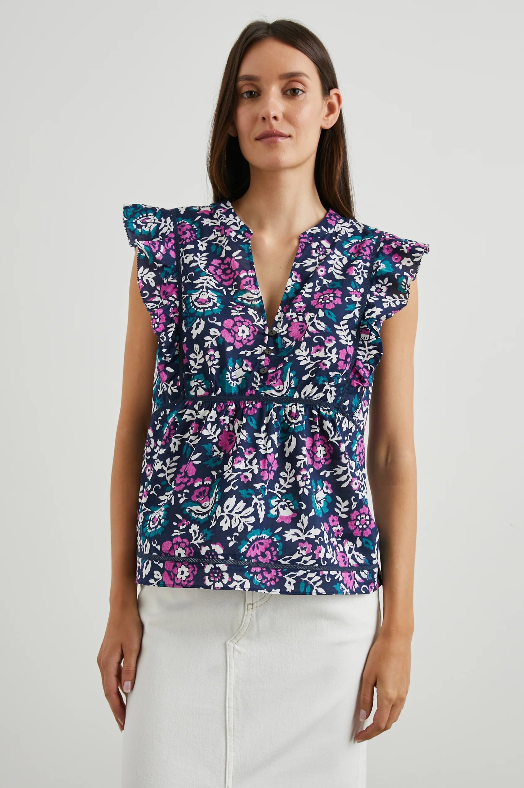 Rails Misha Top- Woodblock Floral