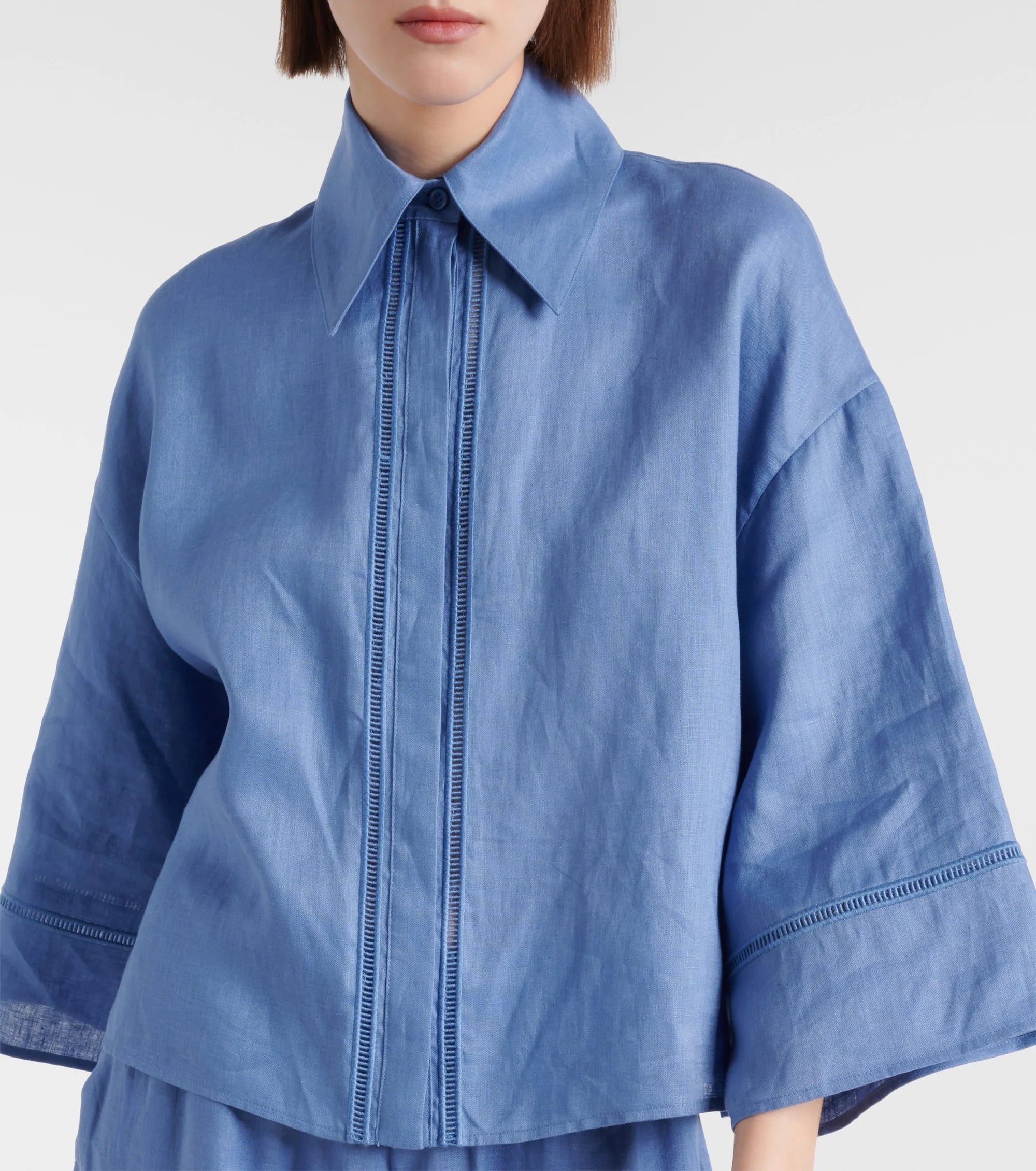 Max Mara Robinia Linen Shirt - Sky Blue