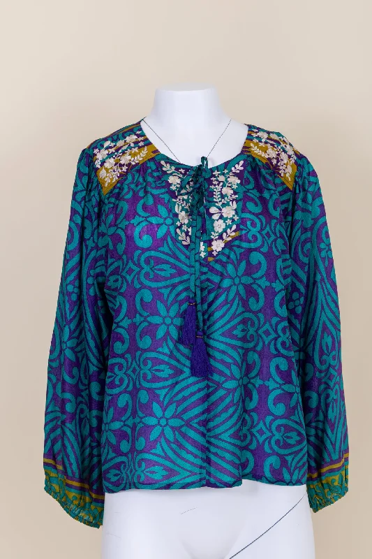 Lolita Embroidered Silk Blouse M - 051