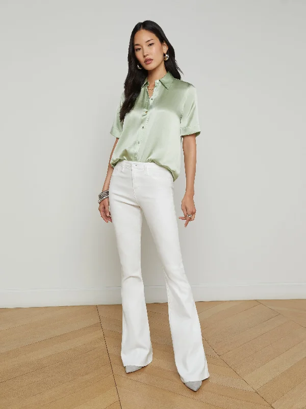 Ellah Short Sleeve Blouse Laurel Green