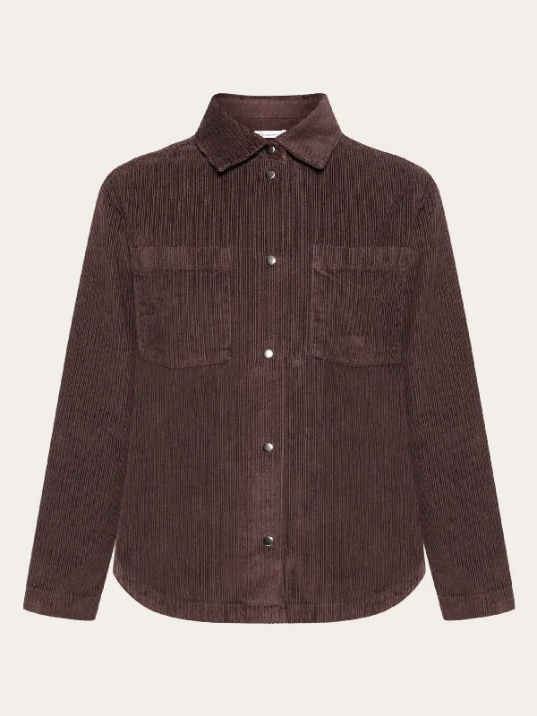 Irregular corduroy overshirt- GOTS/Vegan - Chocolate Plum