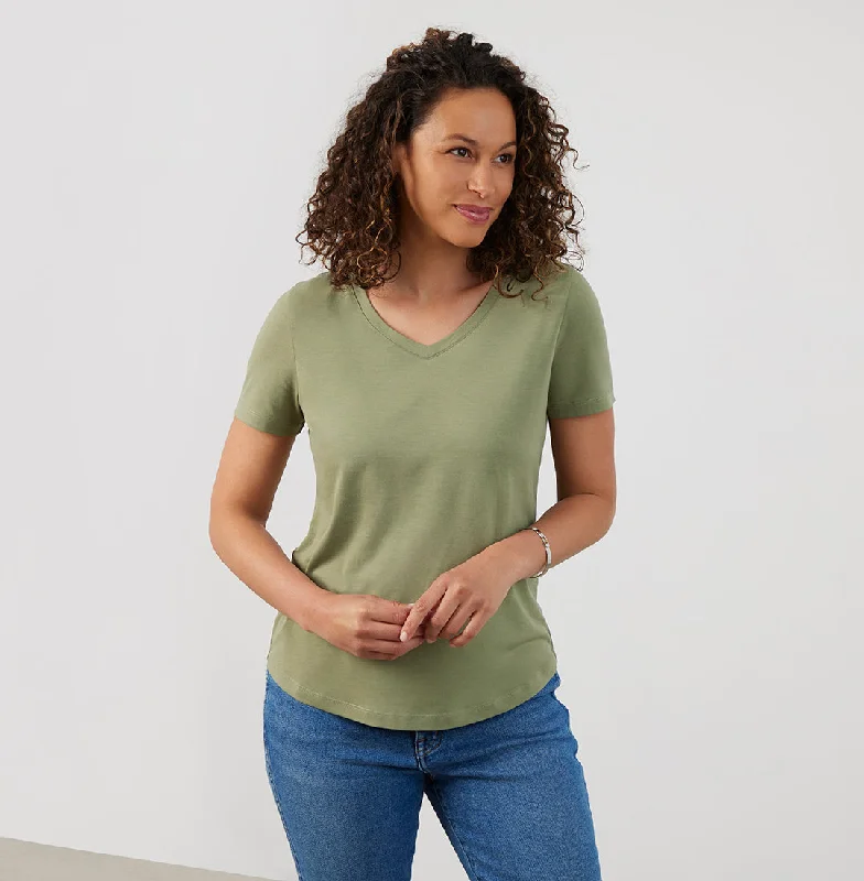 Threshold V-Neck T-Shirt Standard Fit - Sage Green