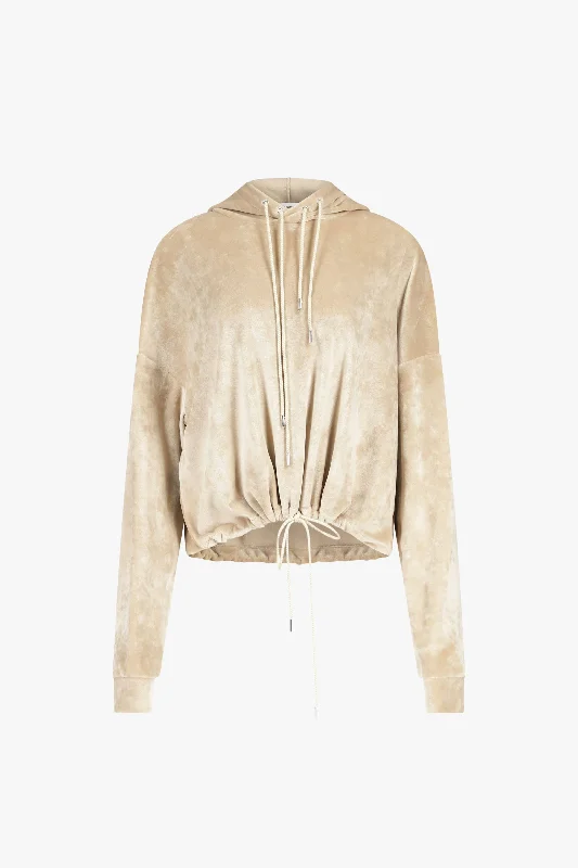 Sand Velour Hoodie