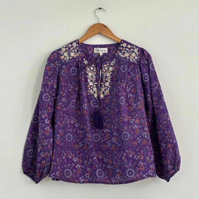 Lolita Embroidered Silk Blouse 142 - XS