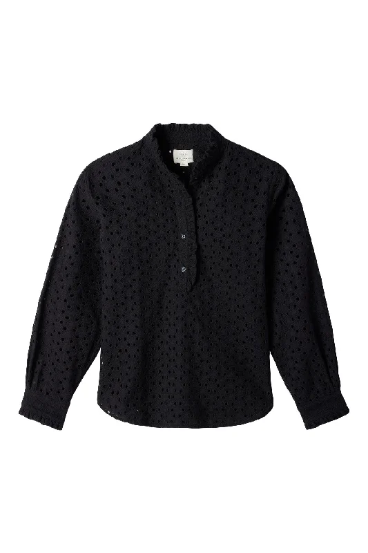 Trovata Birds of Paradis Breezy Blouse in Black Eyelet