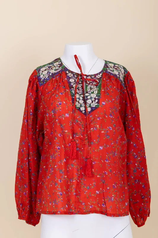 Lolita Embroidered Silk Blouse S - 057