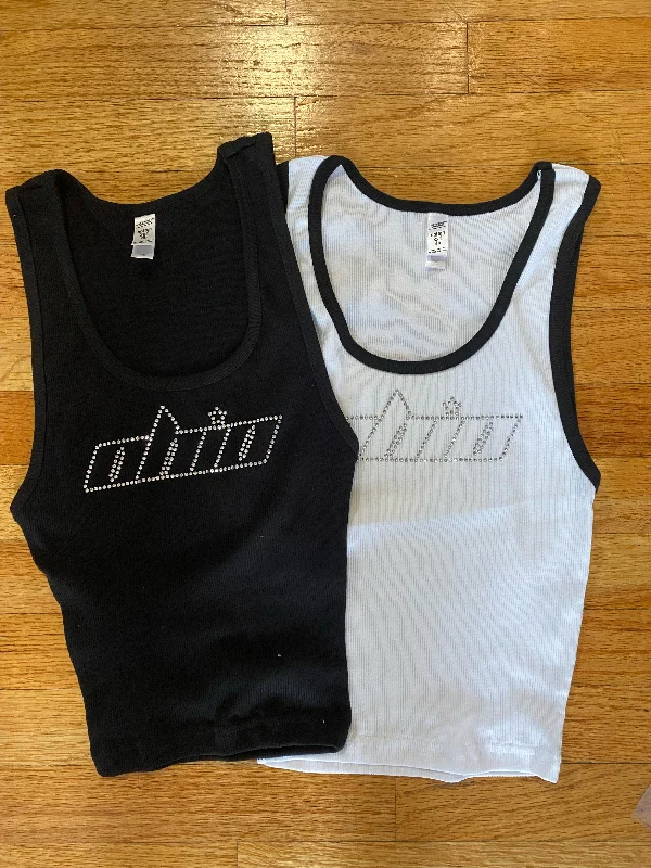 Ohio Rhinestone Ribbed Tank