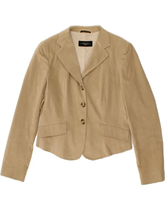 MAX MARA Womens Weekend Crop 3 Button Blazer Jacket UK 10 Small Beige