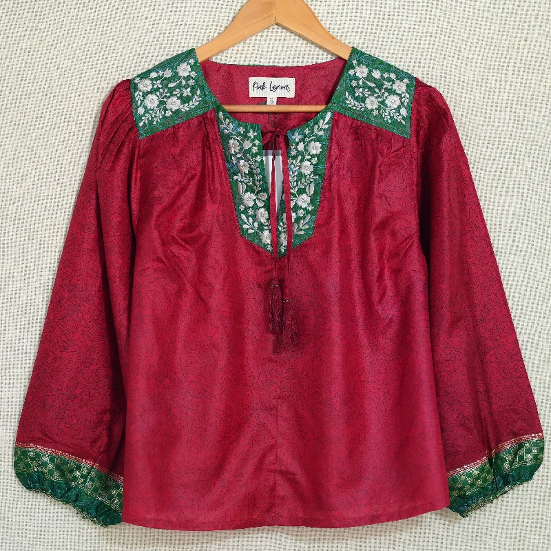 Lolita Embroidered Silk Blouse S - 029