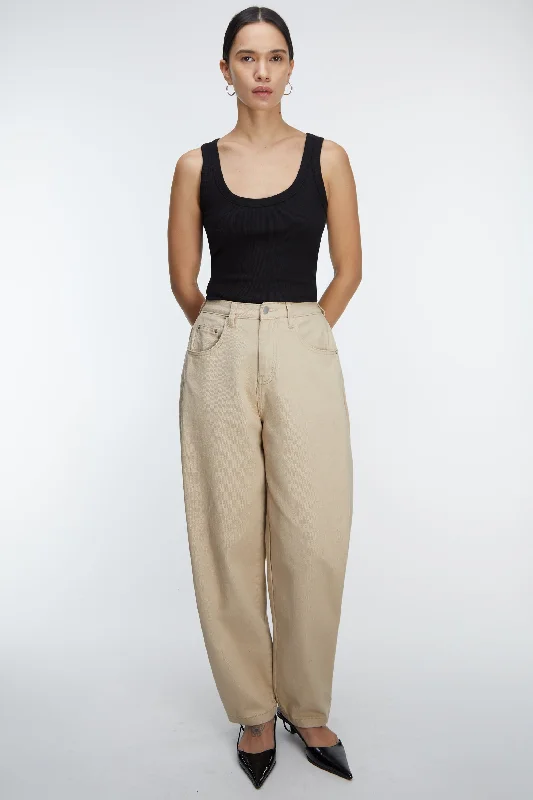 BOTTOM SNAP COTTON TWILL PANTS