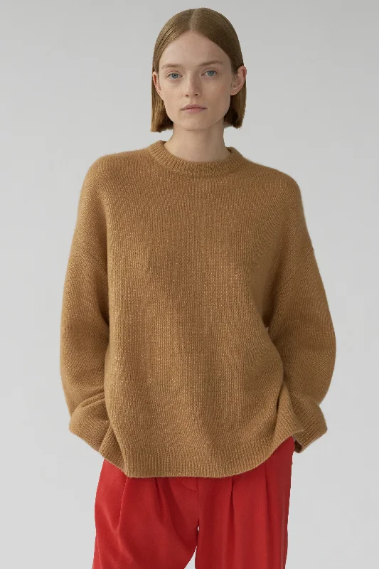 BEZ CREW KNIT - CAMEL - SILK/CASHMERE