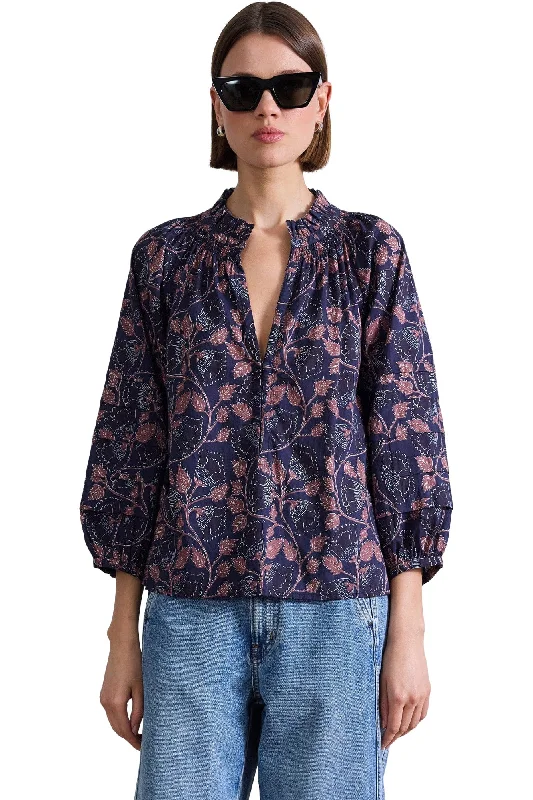 Apiece Apart Trinidad Top in Camille Floral Navy