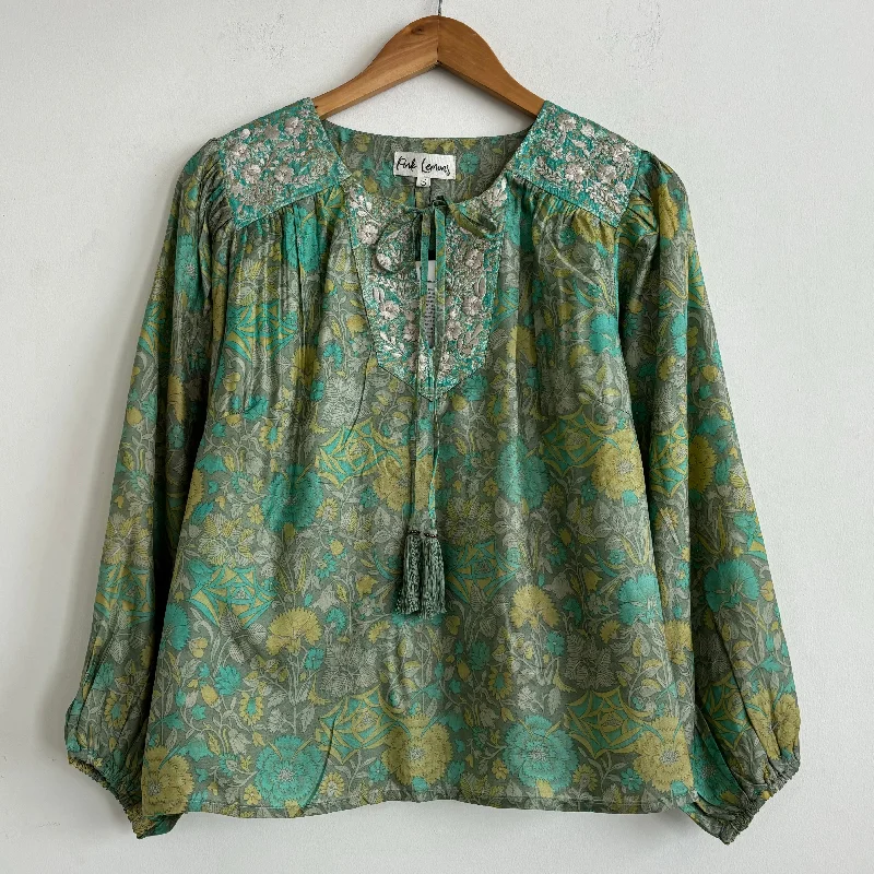 Lolita Embroidered Silk Blouse 175 - S