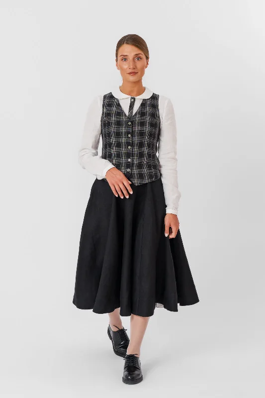 Classic Vest, Black Tartan