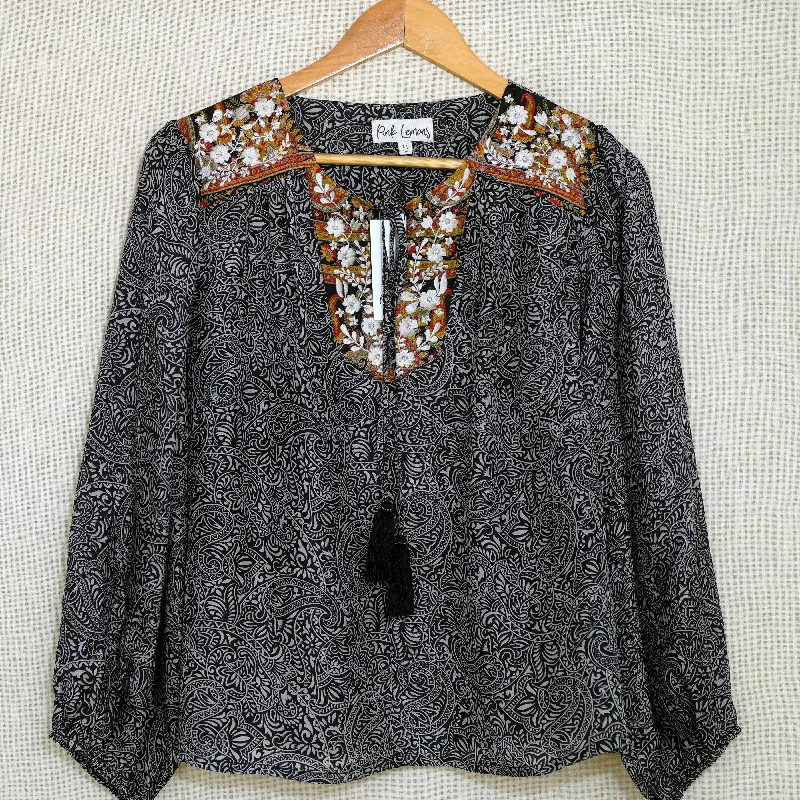 Lolita Embroidered Silk Blouse S - 018