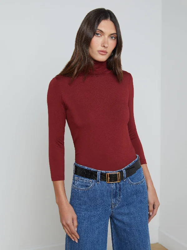 Aja Turtleneck 3/5 Sleeve Syrah