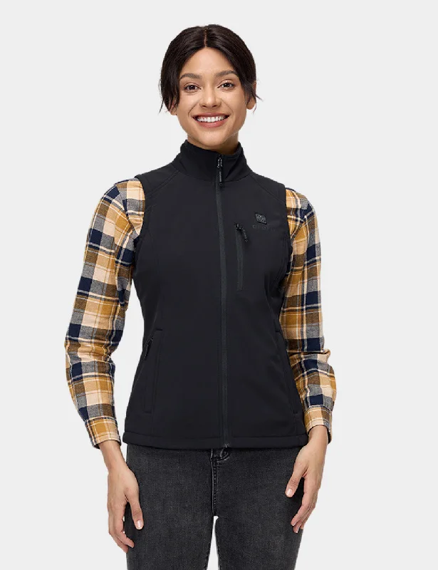 Women's Heated Softshell Vest - Black / Gray