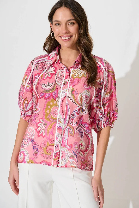 Sedgewick Shirt In Pink Paisley