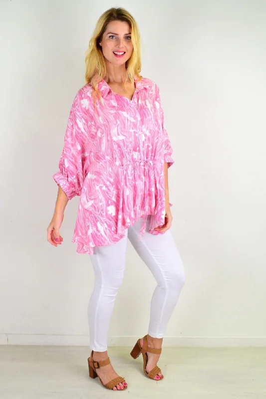 Pink River Relaxed Fit Tunic Blouse