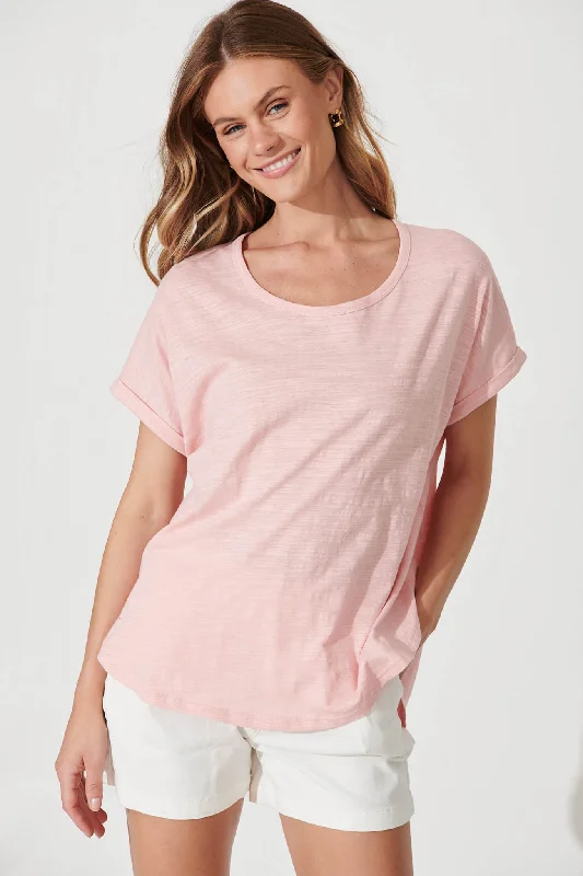 Lois Tshirt In Blush Cotton