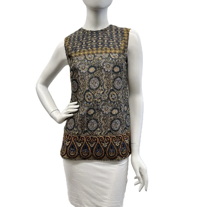 Etro Sleeveless Printed and Beaded Top