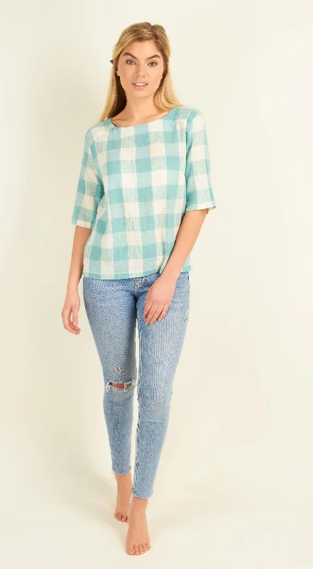 Gingham Short Sleeve Top