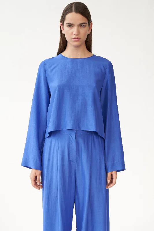 COCO BLOUSE - KLEIN BLUE - RECYCLED SILK/SILK