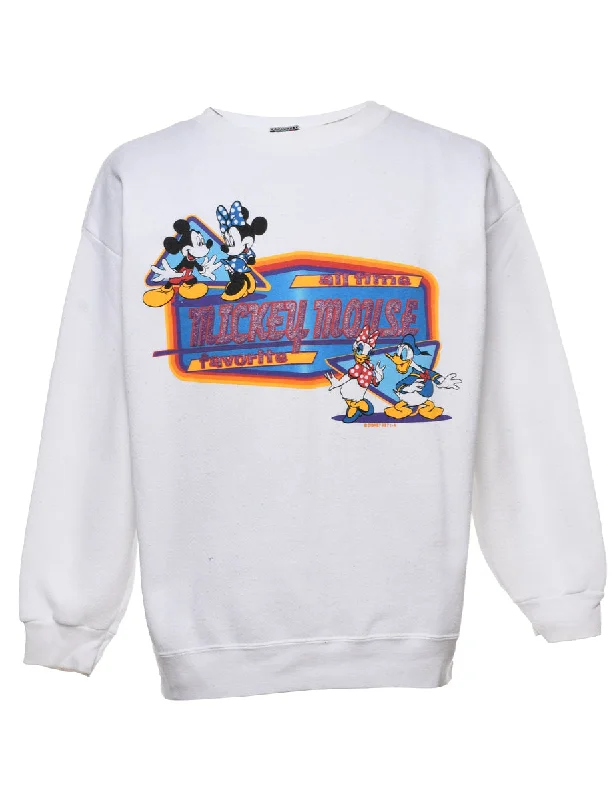 Mickey And Mini Mouse 1990s Cartoon Sweatshirt - M