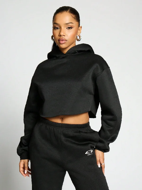 SUMWON WOMEN Cropped Hooded With Back Print