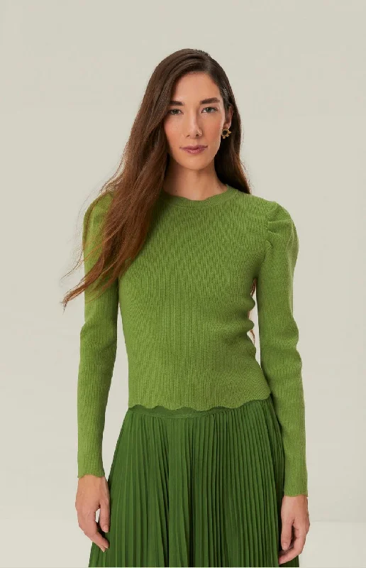 Knit Blouse Green