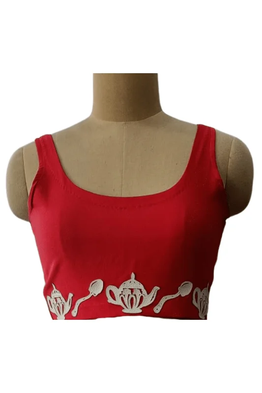 Red Tea Pot Crop Top