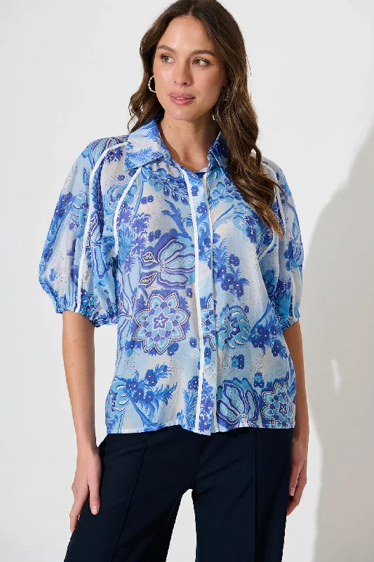 Sedgewick Shirt In Blue Paisley