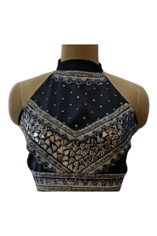 Metal Embroidery Halter Top