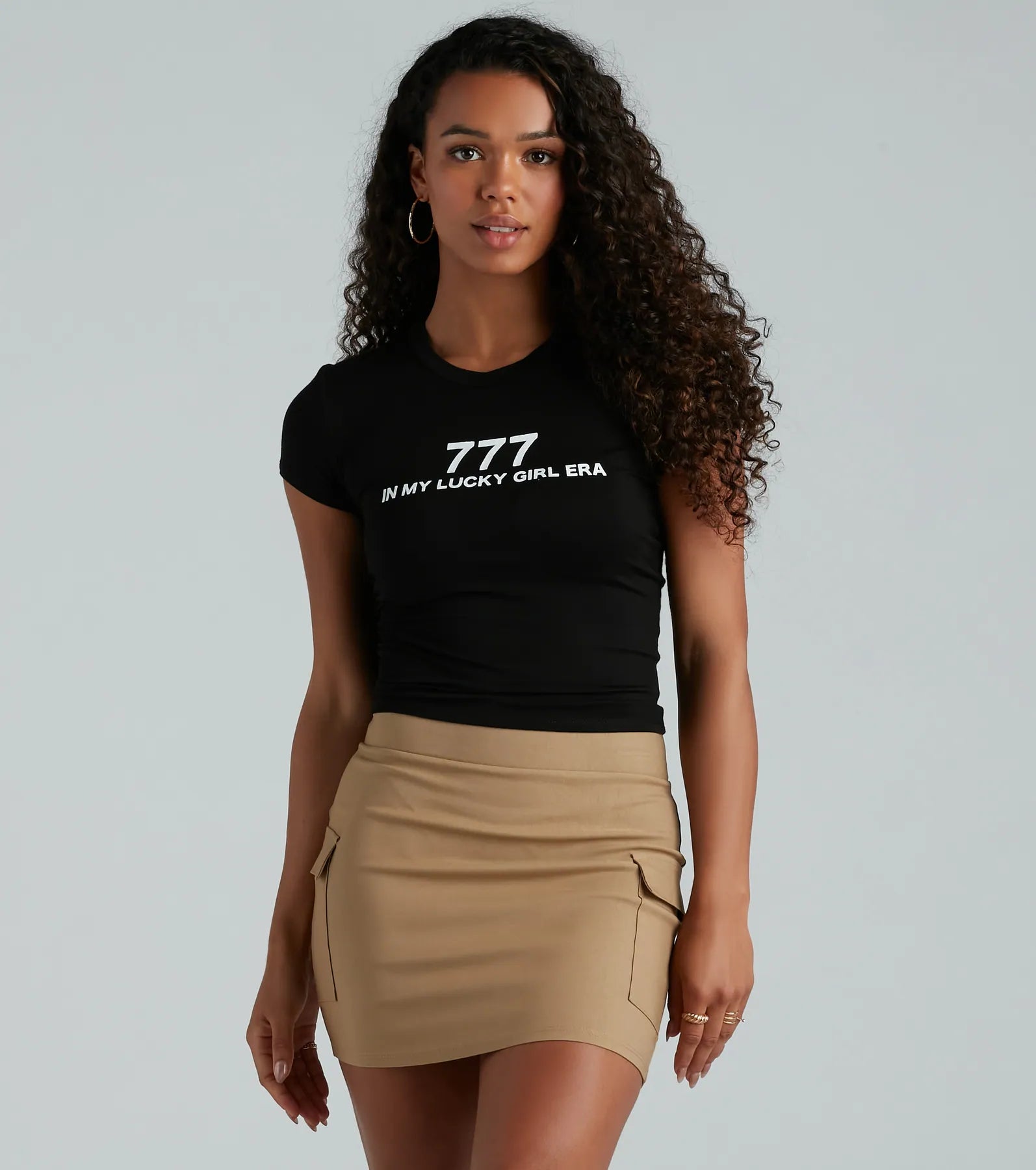 In My Lucky Girl Era 777 Graphic Crop Tee