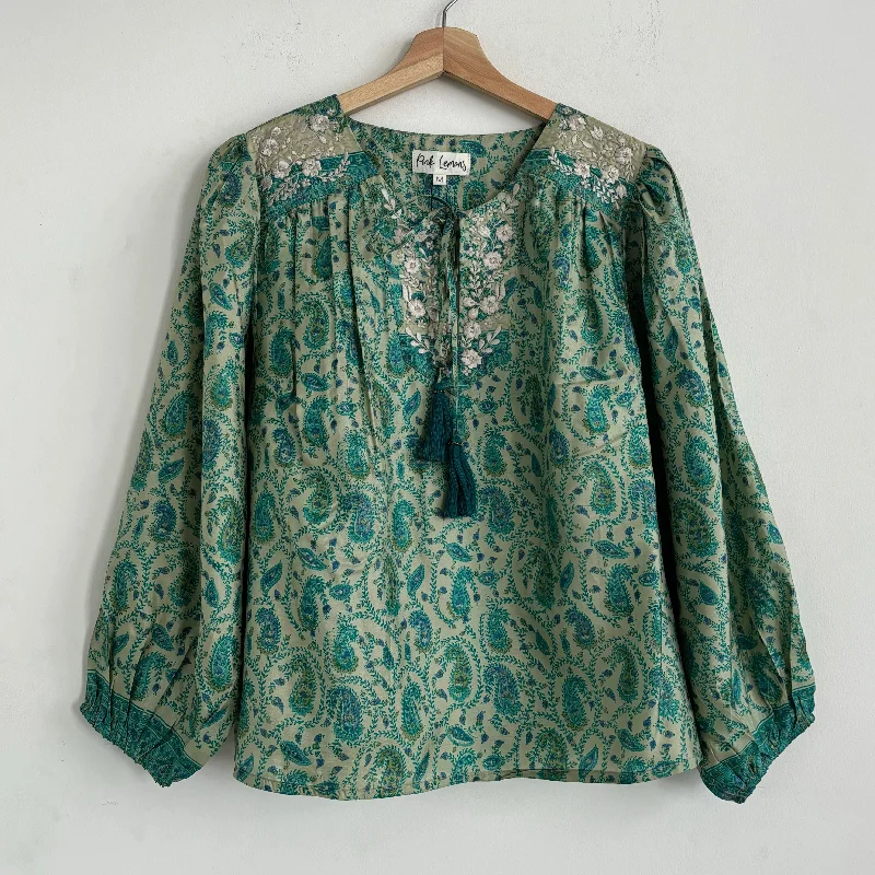 Lolita Embroidered Silk Blouse 172 - S