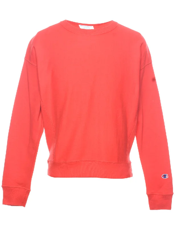 Champion Reverse Weave Plain Red Sweatshirt - M