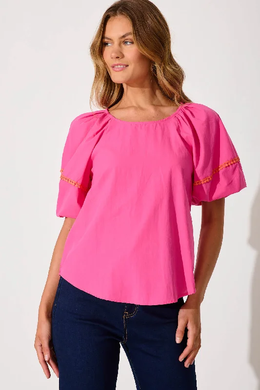 Rosetta Top In Pink Cotton