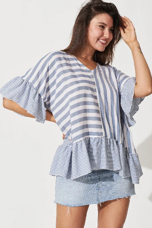 Kendall Top In Blue Stripe