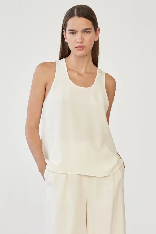 RAY TOP - IVORY - SILK/SPANDEX