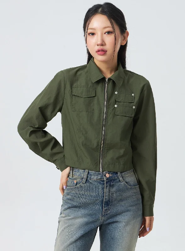 Cropped Zip-Up Jacket CM329