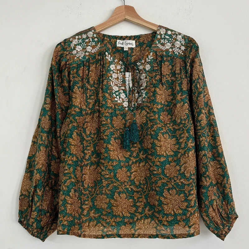 Lolita Embroidered Silk Blouse 141 - XS