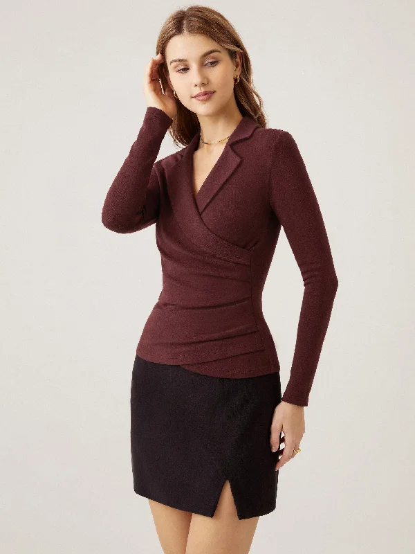 Collared Surplice Top