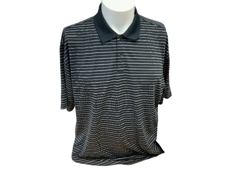 Nike Golf Men Shirt Black/White Stripes L