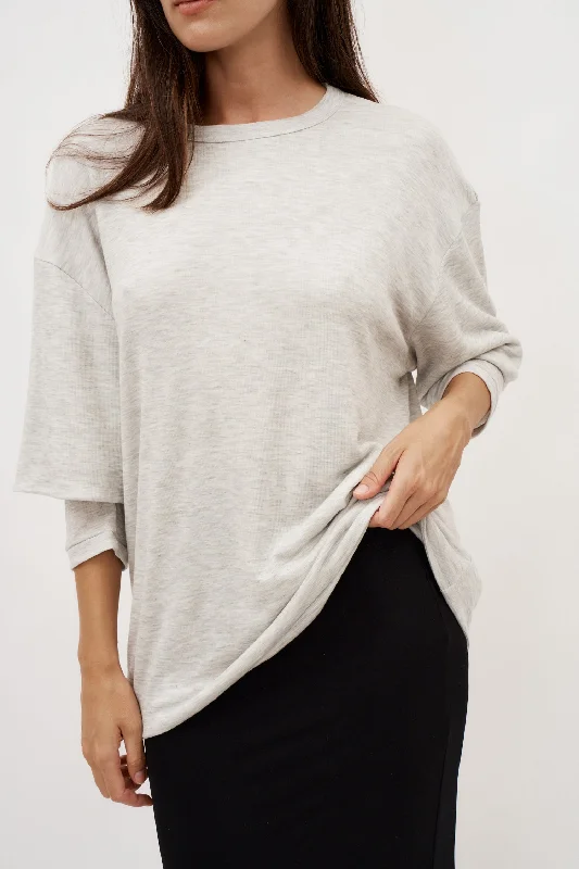 Ribbed Double Layer Grey T-shirt