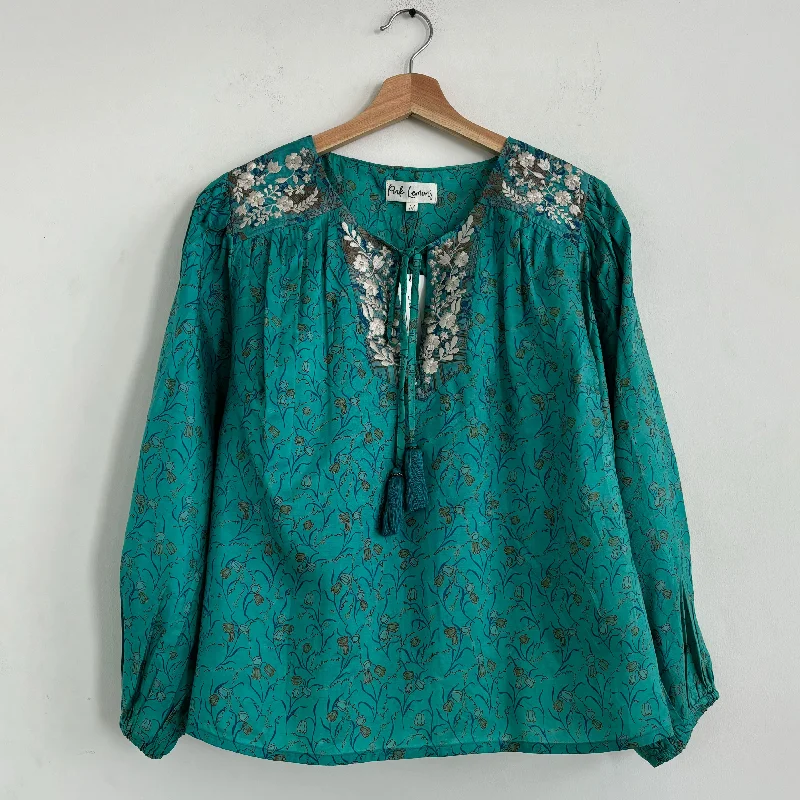 Lolita Embroidered Silk Blouse 162 - S